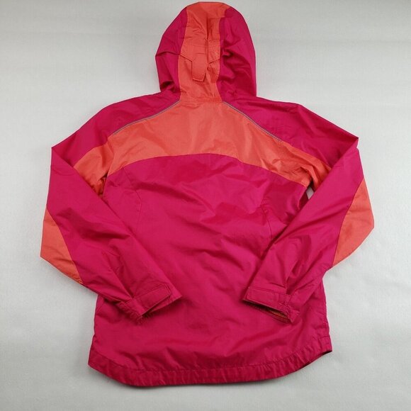Columbia Hooded Rain Jacket Girls Large 14/16 Pink Full Zip Lined Nylon Coat - Picture 5 of 12